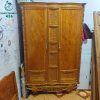 Tủ Quần Áo Gỗ Cũ 2 Cửa Màu Vàng Nâu