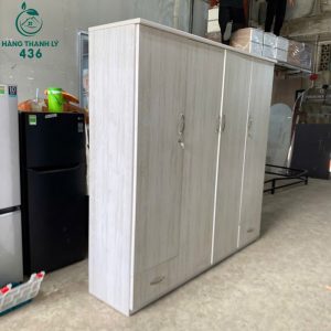 Tủ Quần Áo Nhựa Cũ 4 Cánh Có 2 Hộc Kéo