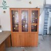 Tủ Tài Liệu Cũ 3 Khoang Kính Trên Phối Ngăn Gỗ Dưới